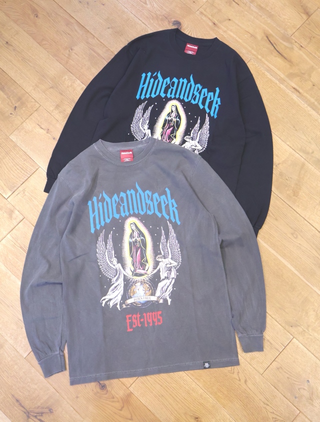 Hide and Seek　「St Maria L/S Tee（FRONT）」　プリントロングスリーブティーシャツ