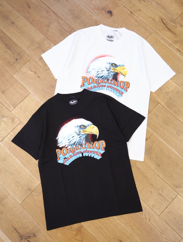 【 7月12日 発売！】PORKCHOP GARAGE SUPPLY × MASSES　  「T-SHIRT EAGLE 」   プリントティーシャツ