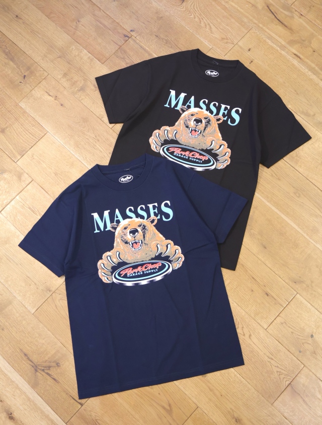 【 7月12日 発売！】PORKCHOP GARAGE SUPPLY × MASSES　  「T-SHIRT BEAR 」   プリントティーシャツ