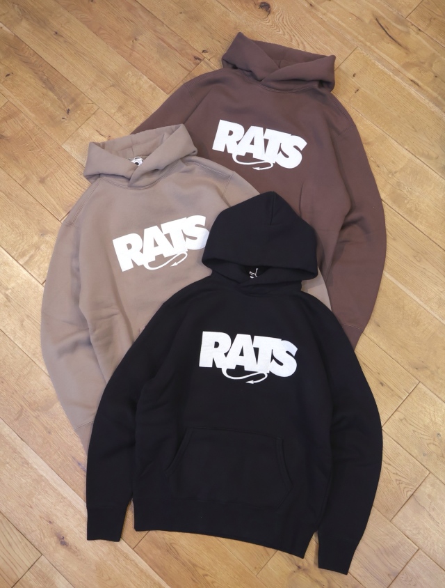 RATS　「BOX LOGO HOODIE」　クロスネックフーディー