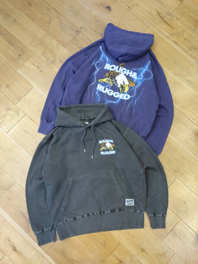 ROUGH AND RUGGED 　「DESIGN HOODIE 02」　ピグメントダイ  プルオーバーフーディー