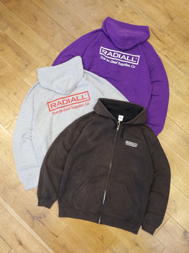 RADIALL 　　「SUPPLY - ZIP UP HOODIE SWEATSHIRT L/S」　 ミストブリーチ加工 スウェットジップアップフーディー