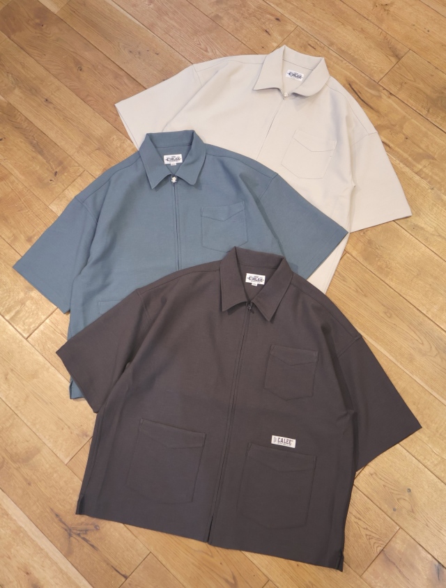 CALEE 　　「DRY TOUCH BUTCHER ZIP SH」    ジップアップシャツ