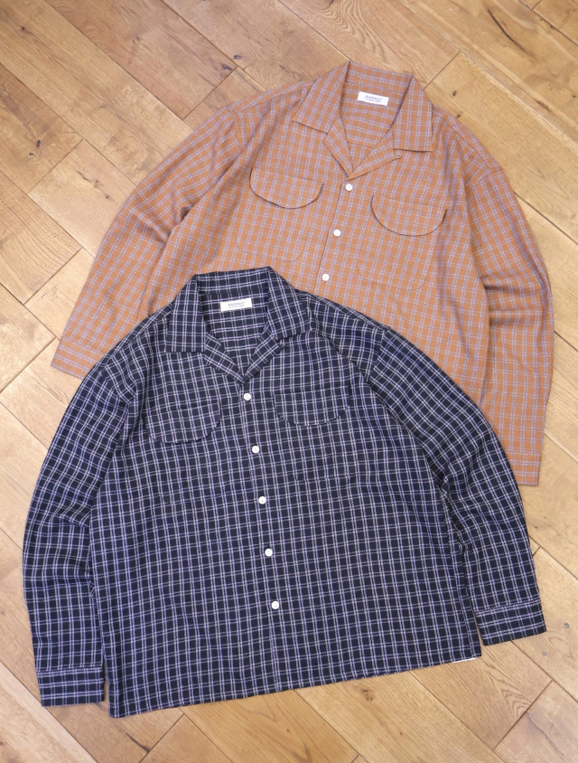 RADIALL 「SHOEBOX - OPEN COLLARED SHIRT L/S」 ドビーチェック オープンカラーシャツ