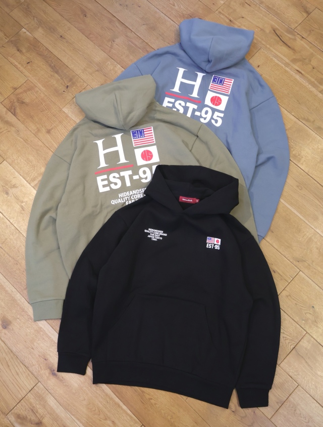 Hide and Seek　「30th Hooded Sweat Shirt-2」　ルーズフィット プルオーバーパーカー