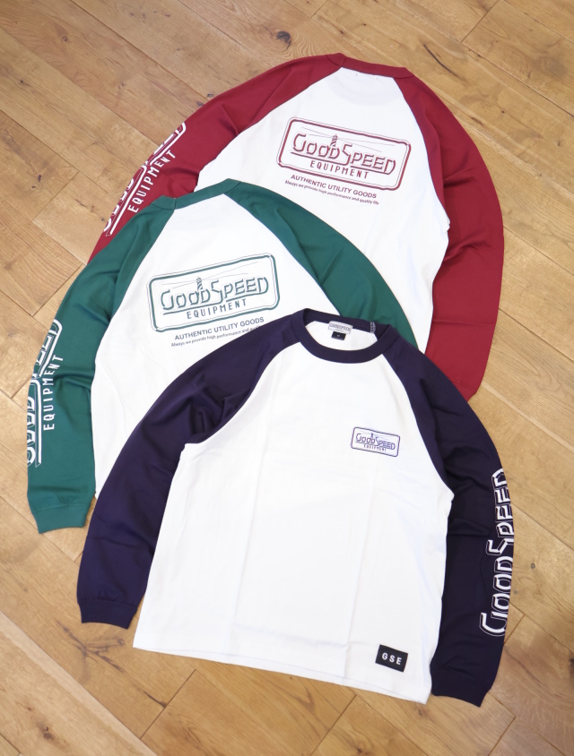GOODSPEED equipment 　　「OL T's RLS」　ラグランスリーブ プリントティーシャツ