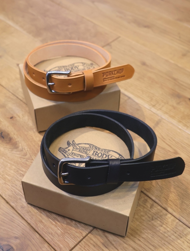【3月1日 発売！】PORKCHOP GARAGE SUPPLY　「LEATHER BELT 01」 　レザーベルト
