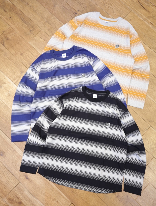 RADIALL 　「BOARD - CREW NECK T-SHIRT L/S」　ボーダー ロングスリーブポケットティーシャツ