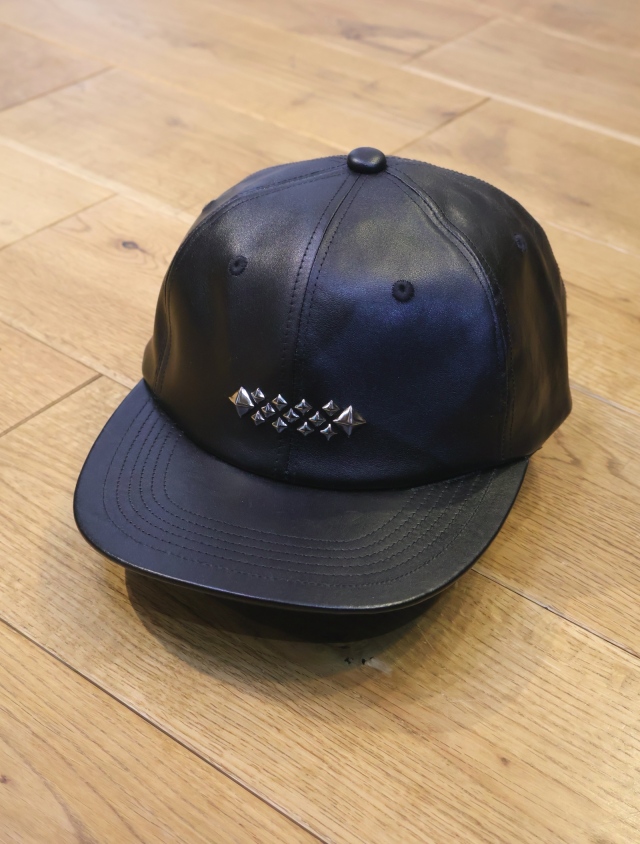 CALEE 　　「STUDS LEATHER SOLID CAP」　　スタッズレザー アジャスターキャップ