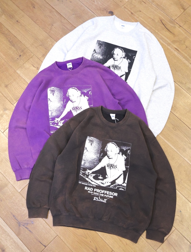 RADIALL 　 「E=MC2 - CREW NECK SWEATSHIRT L/S 」　ミストブリーチ加工 クルーネックスウェット