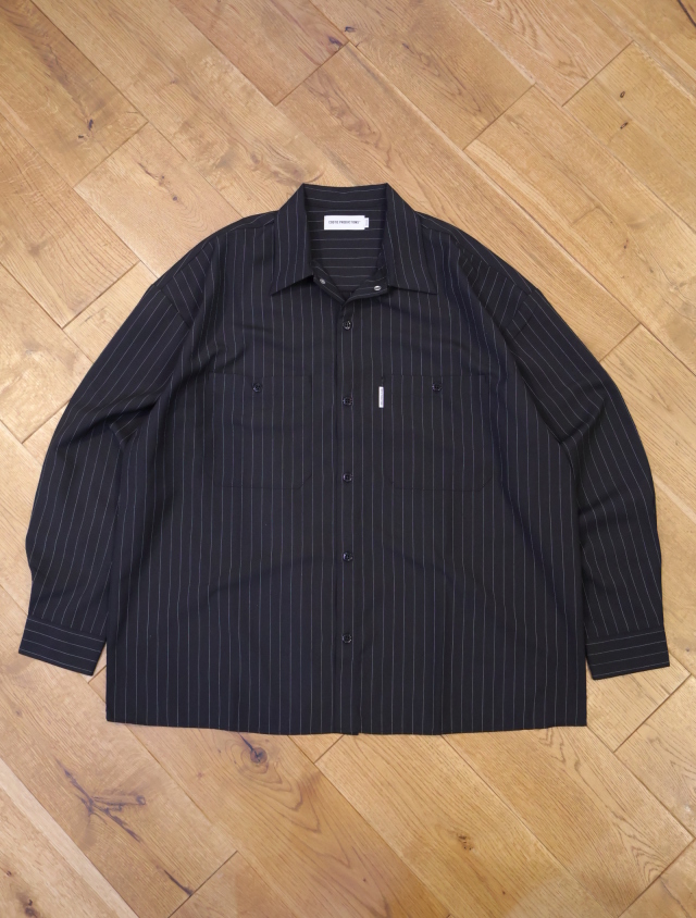 COOTIE　　「T/W Work L/S Shirt <STRIPE>」　オープンカラー ワークシャツ