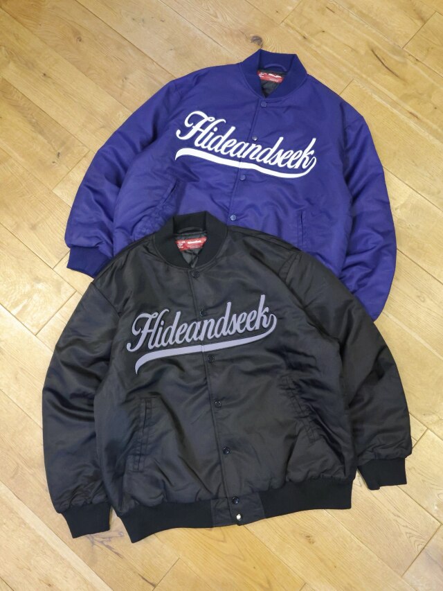 Hide and Seek　「Nylon Varsity Jacket」　 パデッド ナイロン ヴァーシティジャケット