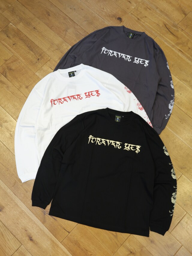 FOREVER YES 　「L/S TEE by Megu」　プリント ロングスリーブティーシャツ