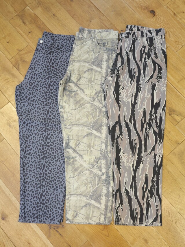 Hide and Seek　「Camo 5P Pant（26AW）」　ユーズド加工 5ポケットパンツ