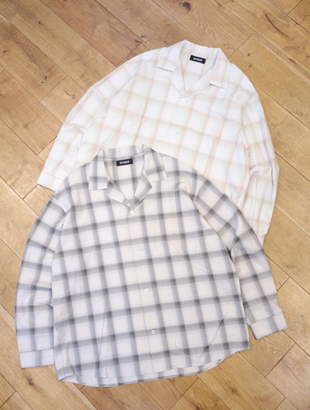 ROTTWEILER　　　「R9 OMBRE SHIRT」 　オープンカラー チェックシャツ