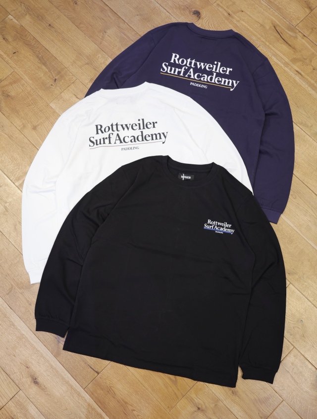 ROTTWEILER 　　「R9 SURF ACADEMY LS TEE」 　プリント ロングスリーブティーシャツ