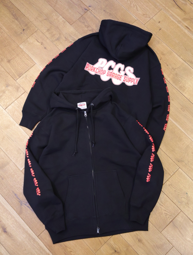 【12月21日 発売！】PORKCHOP GARAGE SUPPLY　「PP LOGO ZIP UP HOODIE」  スウェットジップアップフーディー
