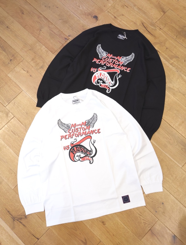 【 7月26日 発売！】M&M CUSTOM PERFORMANCE × MASSES　  「M&M×MASSES T-SHIRT HELL L/S」   ロングスリーブプリントティーシャツ