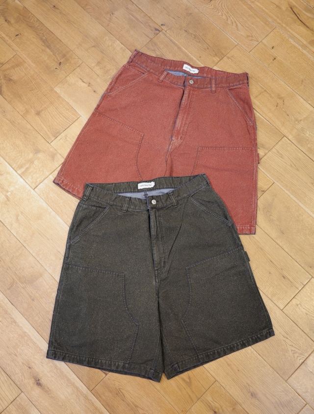 COOTIE　「Grainy Denim Double Knee Painter Shorts」　ダブルニー ペインターデニムショーツ