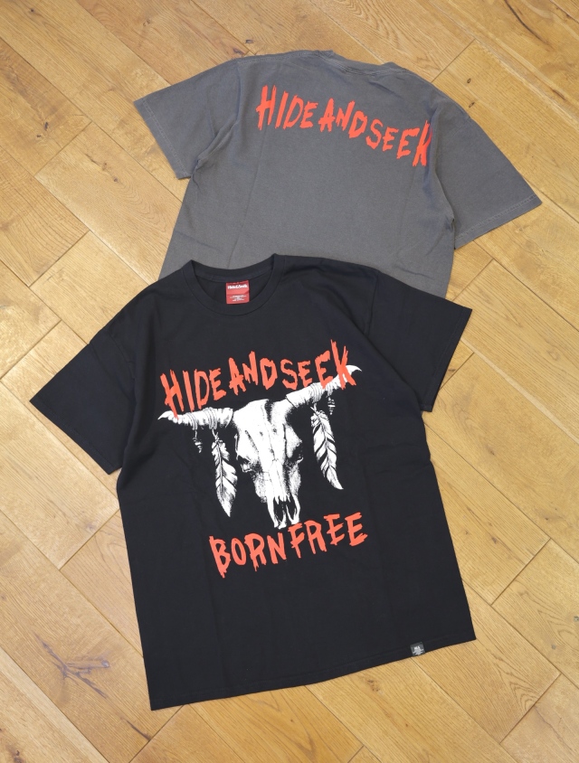 Hide and Seek　「Buffalo Skull S/S Tee（FRONT）」　プリントティーシャツ