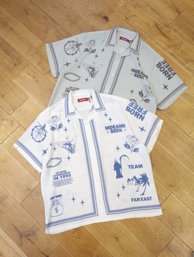 Hide and Seek　「Team S/S Shirt」　テンセル  オープンカラーシャツ