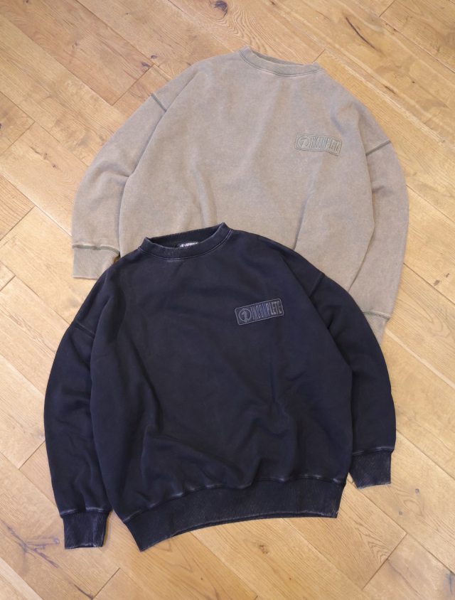 INCOMPLETE TOKYO 　「Faded sweat shirts-1」　フェード加工クルーネックスウェット