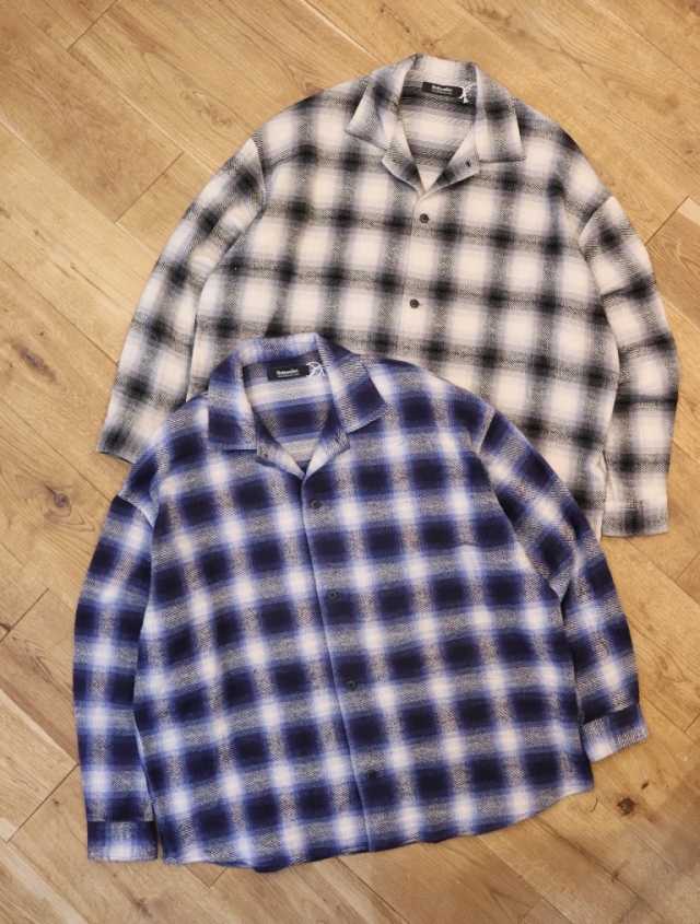 トップス ROTTWEILER OPEN COLLAR CHECK SHIRT ROTTWEILER ロットワイラー / RAYON CHECK OPEN COLLAR LS