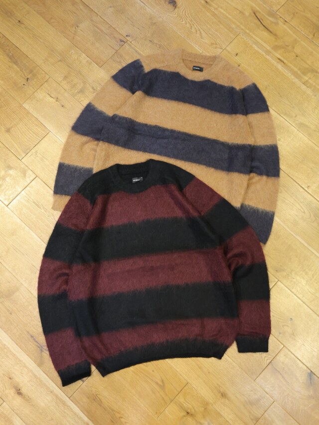 ROTTWEILER 　　「BORDER KNIT」 　モヘアボーダー クルーネックニット