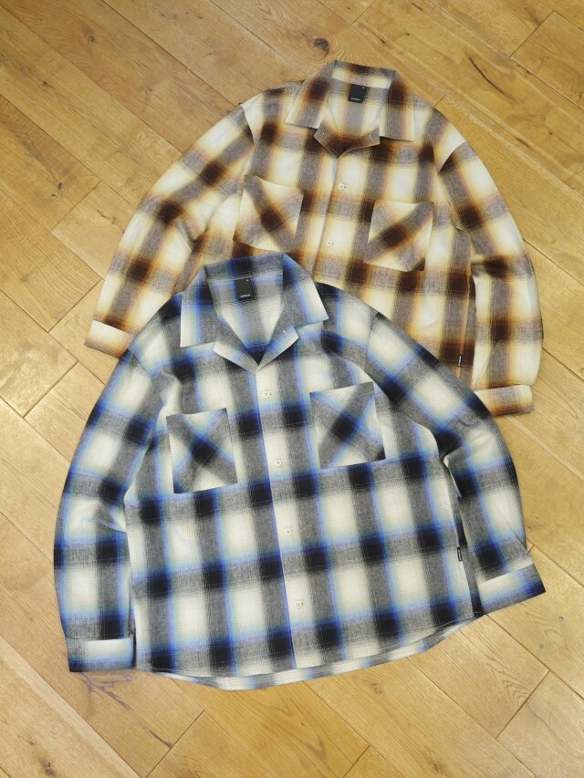 ROTTWEILER 　　「R9 OMBRE CHECK SHIRT」 　オープンカラー チェックシャツ