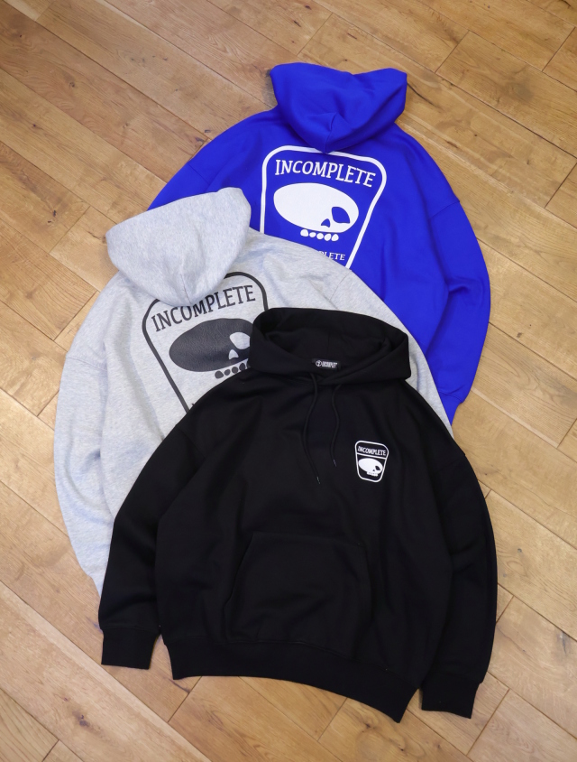 INCOMPLETE TOKYO 　「HOODIE TYPE-1」　プルオーバーフーディー