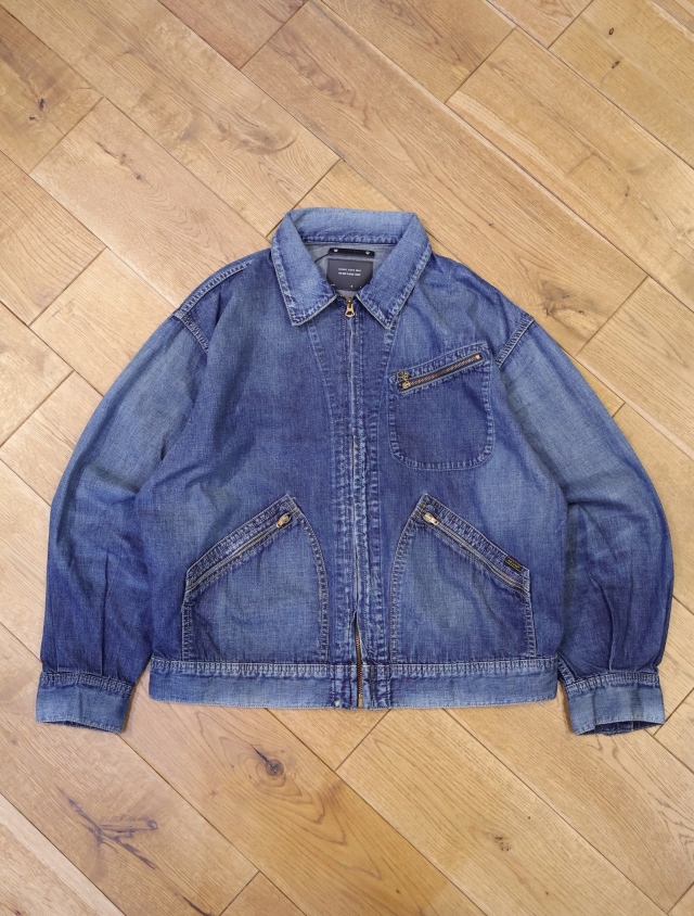 DELUXE x MINEDENIM　 「DELUXE x MINEDENIM COVER JKT USD」　ユーズド加工 デニム ジップアップワークジャケット