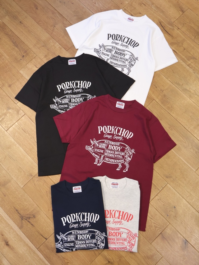 【 7月27日 発売！】PORKCHOP GARAGE SUPPLY　「PORK FRONT TEE 25」  　プリントティーシャツ