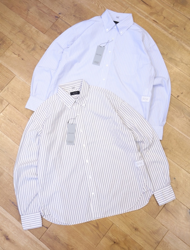 DELUXE 「ALLEN」 ストライプ ボタンダウンシャツ