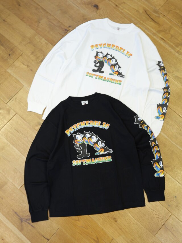 SOFTMACHINE　　「DROPPING L/S」　プリントロングスリーブティーシャツ