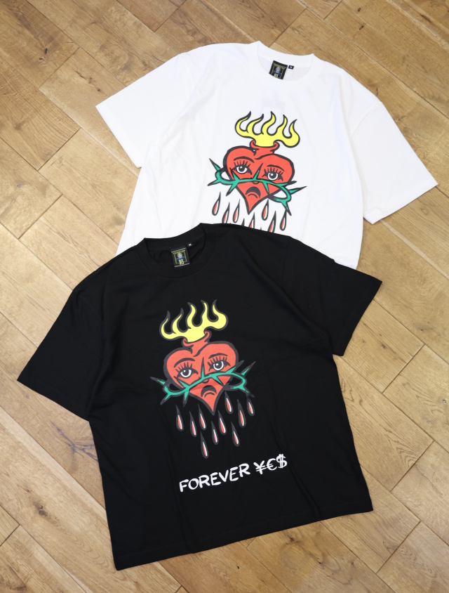 FOREVER YES 　「Heart SS TEE by Megu」　プリントティーシャツ