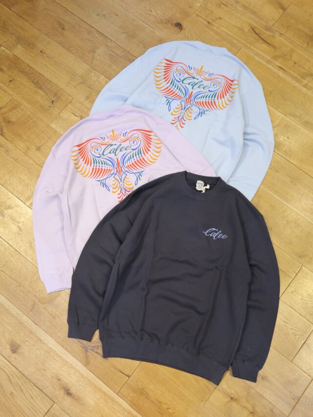 CALEE 「EAGLE PINSTRIPING CREW NECK SW ＜NATURALLY PAINT DESIGN＞」 クルーネックスウェット