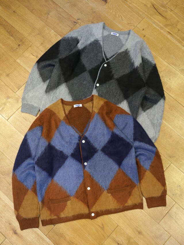 RADIALL　　「AT THE GARAGE - CARDIGAN SWEATER L/S」　 アーガイル ニットカーディガン