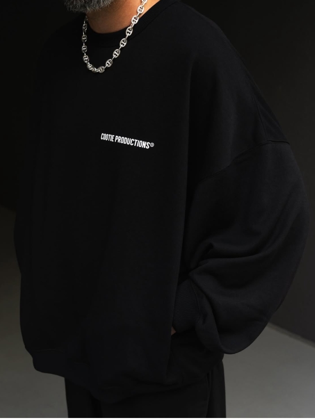 cootie Productions 黒 クルーネック スウェット　xl COOTIE PRODUCTIONS/Dry Tech Oversized Sweat Crew（Black