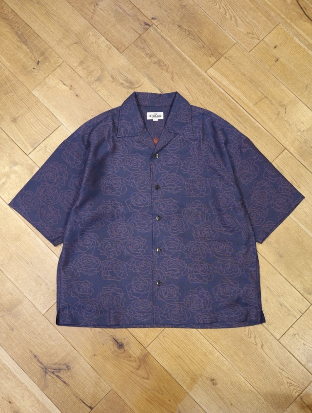 CALEE 　「5 LENGHT ROSE PATTERN JACQUARD SH」 ジャガード オープンカラーシャツ