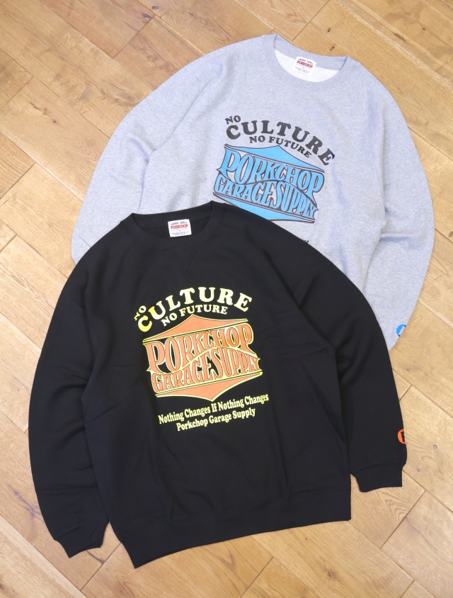 【9月28日 発売！】PORKCHOP GARAGE SUPPLY　「WAVE LOGO SWEAT」 ラグランスリーブ クルーネックスウェット