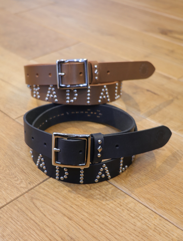 RADIALL 　「RHODES - LEATHER BELT / STUDS」　　スタッズレザーベルト