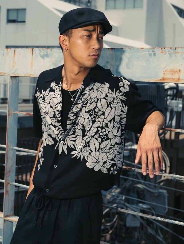 CALEE 「R/P PANEL PRINT ALOHA SH (EXCLUSIVE)」 オープンカラー
