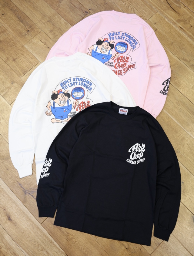 【4月19日 発売！】PORKCHOP GARAGE SUPPLY　「PORKY L/S TEE」  ロングスリーブプリントティーシャツ