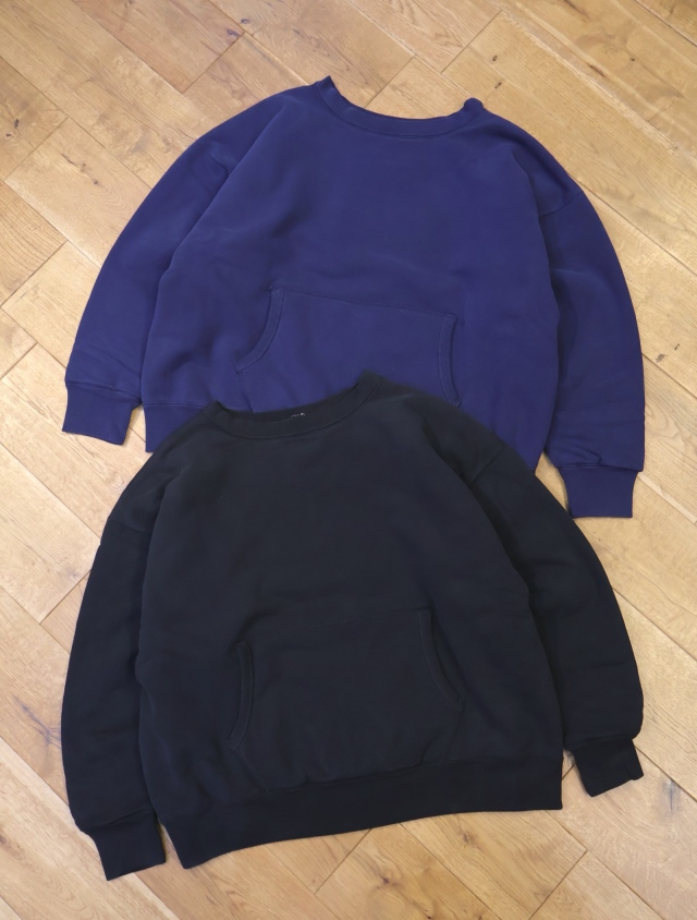 MASSES　  「SWEAT CREW W-FACE WASH」   ウォッシュ加工 クルーネックスウェット