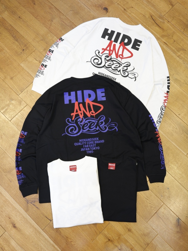 Hide and Seek　「AND L/S Tee」　ルーズフィット プリントロングスリーブティーシャツ