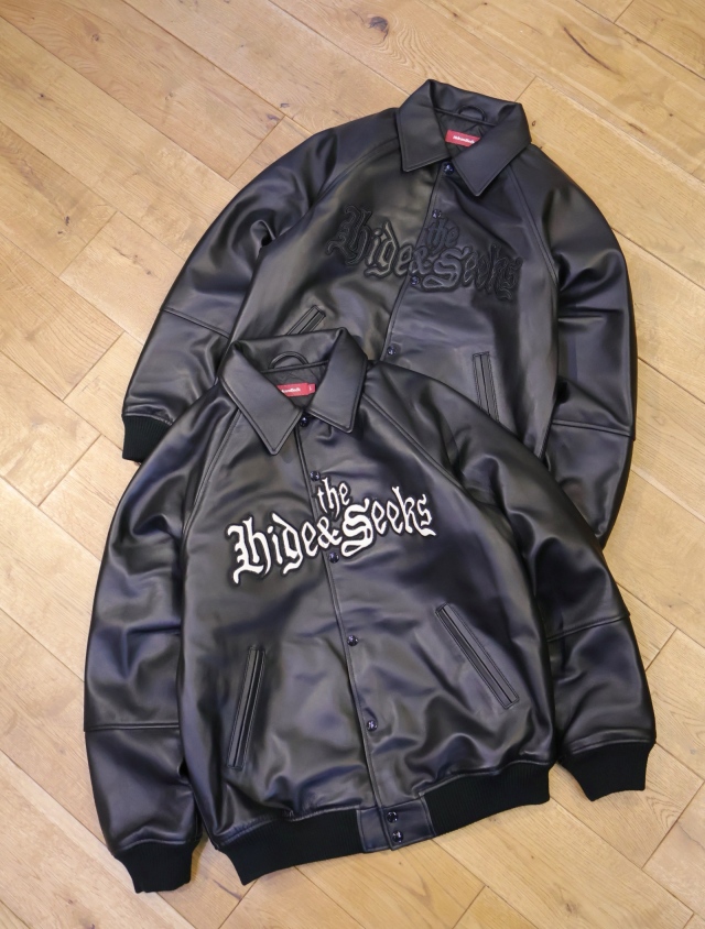 Hide and Seek ×Toru Nishiura　「Leather Varsity Jacket」　シープレザー ヴァーシティジャケット