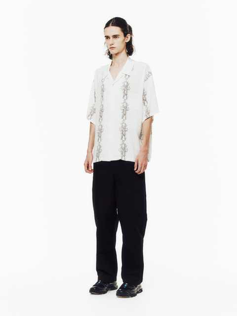 INCOMPLETE TOKYO 「Cross pattern S/S shirts」 レーヨン オープン