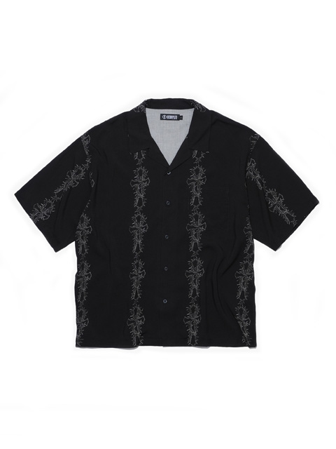 INCOMPLETE TOKYO 「Cross pattern S/S shirts」 レーヨン オープン