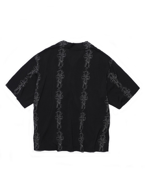 INCOMPLETE TOKYO 「Cross pattern S/S shirts」 レーヨン オープン