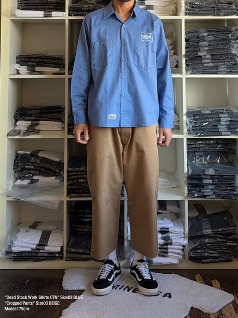 UNIVERSAL OVERALL×MINE 「 Dead Stock Work Shirts TC Stripe（Black